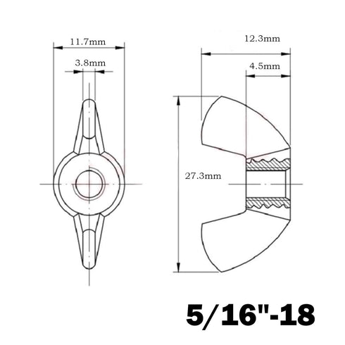 sotoolstop 5/16"-18 18-8(304) 10Pcs-Pack Wing Nuts,Stainless Steel Wing Nuts