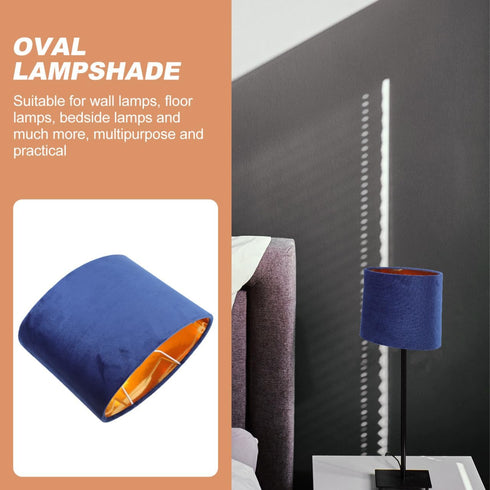 9.05X7.08X4.72 Inch Hemobllo Practical Oval Lampshade Fabric Lamp Cover Simple Installation for Table Floor Bedside