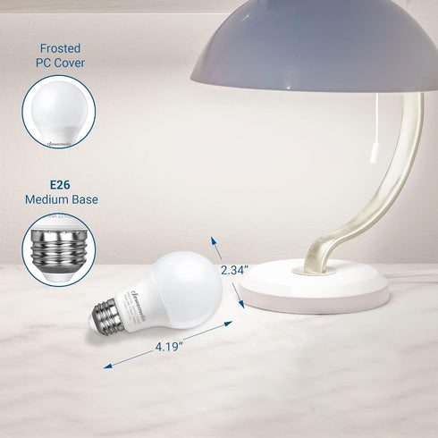 DEWENWILS A19 LED Light Bulbs, 8-Pack, 760LM, 5000K Daylight, 9W (60W Equivalent), E26 Medium Base, Non-Dimmable, UL
