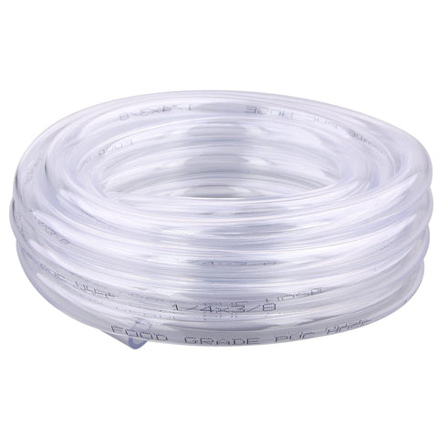 Clear Vinyl PVC Tubing 1/4" ID x 3/8" OD Flexible Food Grade Hose, 10 Feet