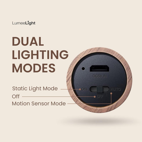 LumeeLight Motion Sensor Night Lights, Magnet Body Hallway Rechargeable LED Wireless Wall Sconces, Portable Decor