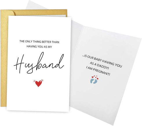 Obbyidk Pregnancy Announcement Card for Husband, Congratulation Dad to Be Card, Baby Announcement