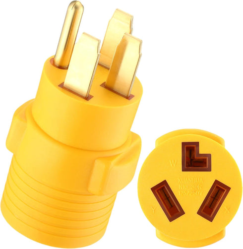 4 Prong to 3 Prong Dryer Adapter, NEMA 14-50P to 10-30R, 50Amp RV Male to Dryer Female Adapter