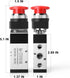 TAILONZ PNEUMATIC 1/4”NPT Automatic reset type Push Button 5 Way 2 Position Pneumatic Control Mechanical Valve by TAILONZ PNEUMATIC