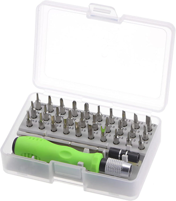 uxcell 32 in 1 Electronics Repair Tool Kit, Magnetic Precision Screwdriver Tweezer Sets for Mobile, Computer, Laptop,