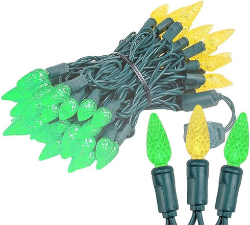 24FT 70 C6 Commercial Novelty Lights LED Christmas String Lights, Outdoor Tree Grade LED Lights, Permanent Decorations
