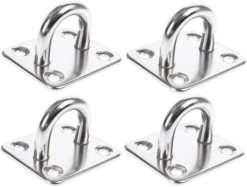 Heavy Duty U-Shaped Pad Eye Plate Staple Ring Hook Loop Sail Shade Hardware - Stainless Steel Hammock Hooks for Wall