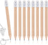 Mini Round HB Wood Pencils, 100 Pack, 4 Inch, for Kids, Preschoolers, Artists, Golf Pencils with Erasers
