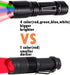 4 1 LUMENSHOOTER Upgraded Zoomable Red Flashlight, Color in Flash Light, Green Red Blue White Multi-Color RGBW Led