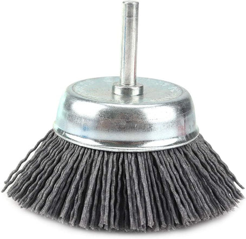 3-inch (75mm) Assorted Nylon Cup Brushes Set, 3Pcs, 1/4 Shank