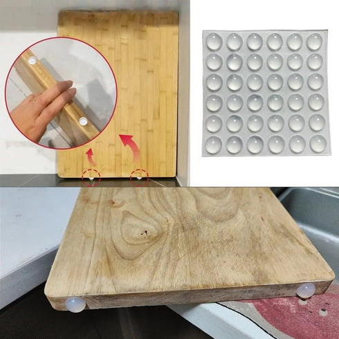 NentMent 36 Pack Countertop Cutting Board Rubber Feet Gripper Non Slip Adhesive Bumper Pads Grips for Bamboo Cutting