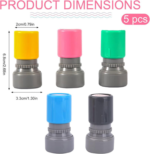 PEUTIER 5pcs Pleasure Serving You Stamps, Self Ink Server Stamps for Service Work Ideal Teacher Office Stationery