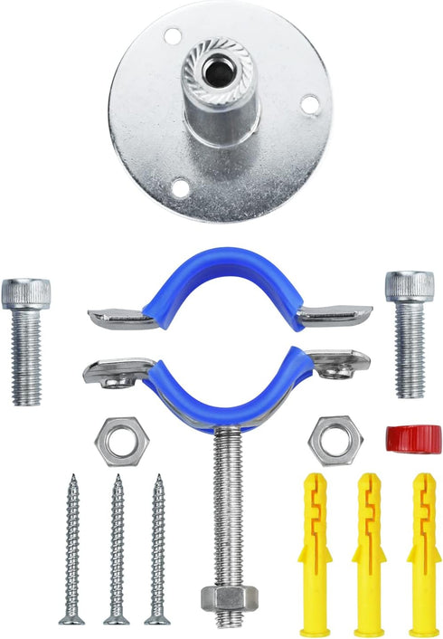 2PCS 304 Stainless Steel Wall Mount Pipe Supports, Adjustable Pipe Strap Clamp for OD Pipe 32-34mm