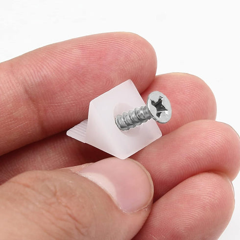 50 Pcs Repair Mending Wedges - Fixing Sagging Drawer, Plastic Angle Code Drawer Fastener with Screws