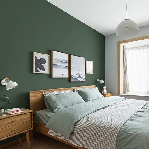 Yasinet 17.7" x197" Dark Green Wallpaper: Green Peel and Stick Contact Paper for Waterproof Self-Adhesive Removable Wall