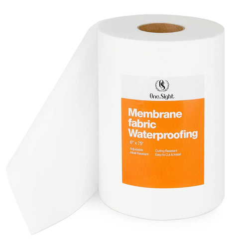 Waterproofing Membrane Fabric, 6 Inch X 75 Foot Roll, Non-Woven Waterproof Fiberglass Mesh Tape for Bathroom