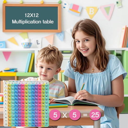 Yadishen 12x12 (20cm Multiplication Game Table Kids Math Learning Posters, Fidget Popper Educational Math Tools Fidget
