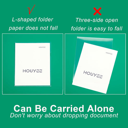 HOUYEE 100 Pack Clear Document Folder - Back to School File Folders, Waterproof, Tear-Resistant for Letter Size