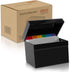 Osco 100 5" 3", 127 76 mm Black Hi-Gloss Plastic Index Box, Small, A to Z Divider Tabs, Lined Note Cards, x Ruled