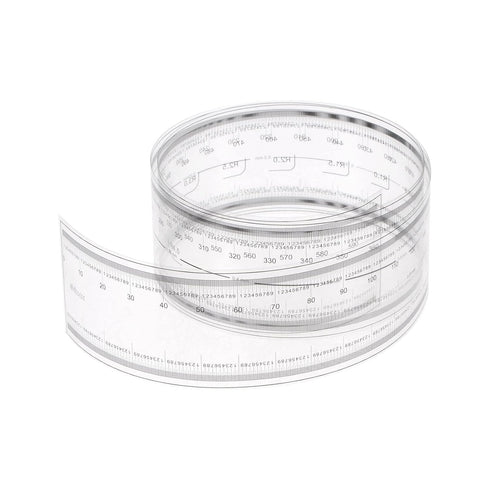 Film Flexible Ruler 60cm, 0.1mm Scale with R Angle & Width Lines, PET Plastic Folding Straight Ruler Measuring Tool
