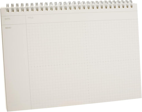 TWONE Spiral Graph Paper Notebook, 60 Sheets, 7" x 10", Transparent Plastic Cover for Home, School, Math