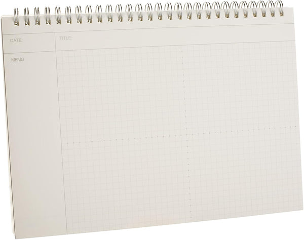TWONE Spiral Graph Paper Notebook, 60 Sheets, 7" x 10", Transparent Plastic Cover for Home, School, Math