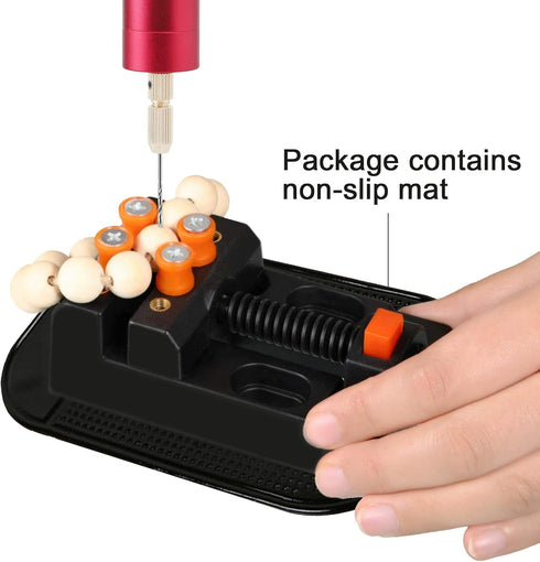 YASPIT Electric Resin Drill Set, 210 PCS Pin Vise for Jewelry Casting, Anti-Skid Drill Press Vise for DIY Keychains