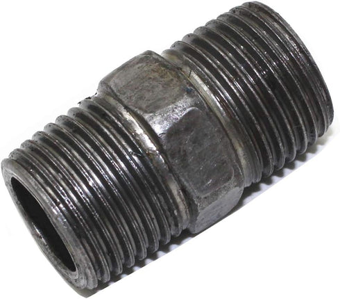 LONG TAO 10PCS 1/2" x 1.5" Black Malleable Steel Nipples Fitting Industrial Piping Plumbing Supplies Thread Pipe Nipple Adapter Fittings by LONG TAO