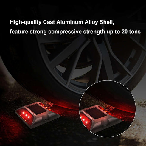 IP68 (4 Pack, Aolyty Solar Driveway Dock Lights, Waterproof Solar Deck Light Outdoor Warning Step Lights Reflective