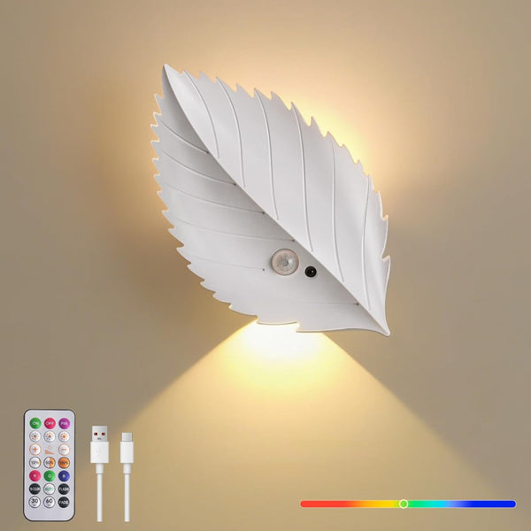 DEXULESA Motion Sensor Wall Light with Remote Control, 10 RGB and 3 Colors