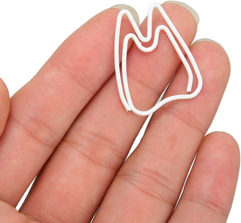 Tooth Shaped Paper Clips, 100Pcs Mini Cute Hollow Electroplated Metal Office Clips