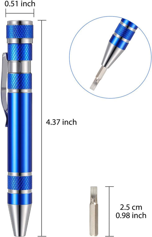 Mudder Pen Screwdriver Gifts, 8 in 1 Magnetic Pocket Multitool for Mini Gadgets Repair