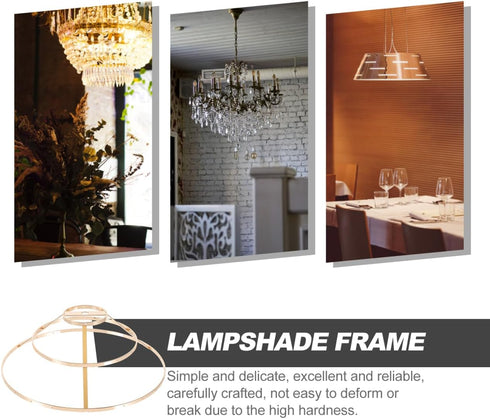 3-Tier 9.84In Lampshade Frame, Lamp Ring Support, Iron Metal Material, for DIY Pendant Light Chandelier Wall Sconce