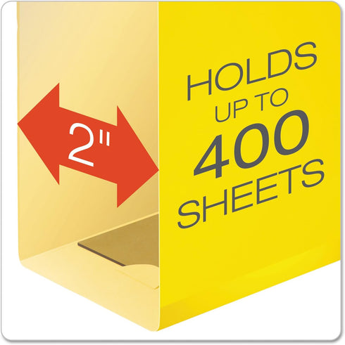 Pendaflex Extra Capacity Reinforced Hanging Folders - Legal Size, Yellow, 2", 25/BX