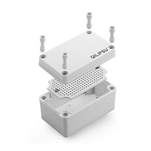 QILIPSU Junction Box with Mounting Plate, 110x80x70mm, Grey ABS Plastic DIY Electrical Project Case IP67 Waterproof