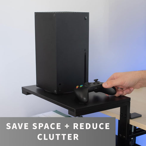 VIVO Clamp-on 15 inch Desk Extension Shelf for Gaming Devices, Ergonomic Monitor Riser and Desktop Organizer