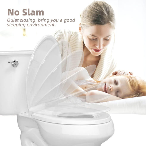 Elongated Toilet Seat, Slow Close Quick-Release Hinges, Heavy Duty Soft Close, Oval(Oblong) Toilet Seat For Elongated