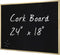INNOVART Black Cork Bulletin Board, 24" X 18" with 10 Push Pins, Gold Aluminum Frame