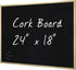 INNOVART Black Cork Bulletin Board, 24" X 18" with 10 Push Pins, Gold Aluminum Frame