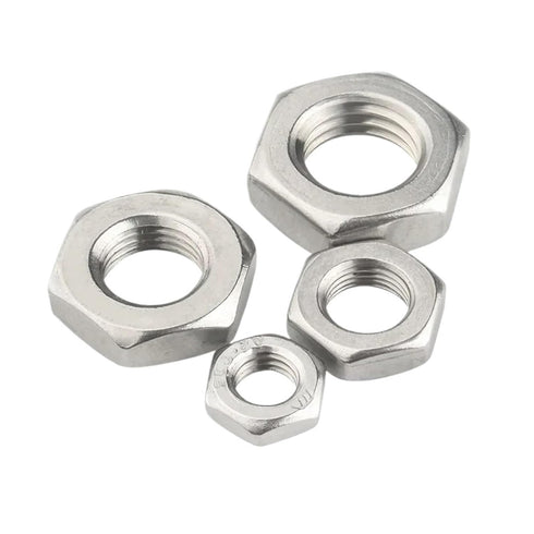 Cosabufr M2 M2.5 M3 M4 M5 M6 M8 M10~M30 316/304 Nuts(316 Steel,M27-1pcs) Stainless Steel Flat Hex Hexagon Thin Nut
