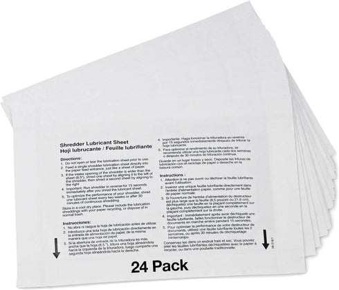 VidaTeco Paper Shredder Lubricant Sheets 24-Pack