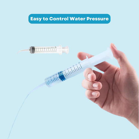 5PCS 12ml/cc Dental Irrigation Syringe, Curved Tip for Wisdom Teeth Cleaning and Small Pet Feeding