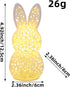 BLESOUYI 3D 1 Pack Easter Lamp Bunny Night Light Figurine Printed LED Hollow Out Rabbit Lamp, Decorative Ornament