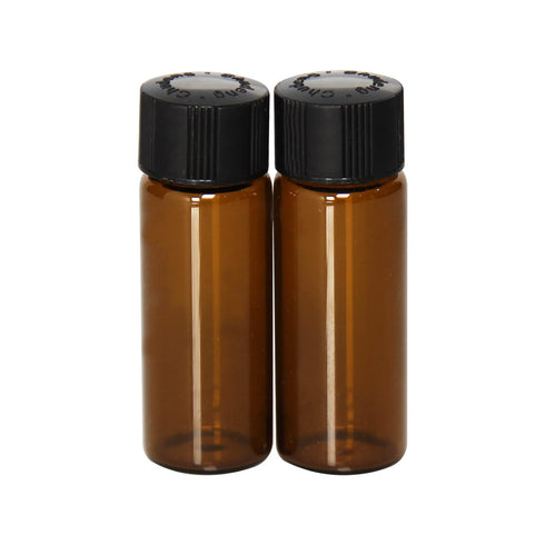 8 Pcs 20ml Glass Vials with Screw Caps, Amber Glass Vials with 4 Colors Caps, Leak-Proof Glass Bottles