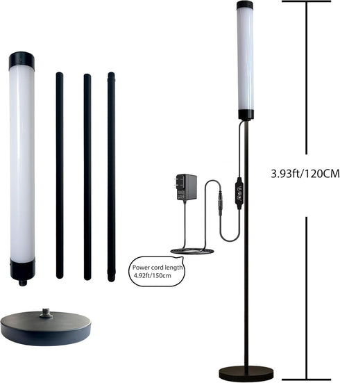 Lallomo Voice-Activated Led Floor Standing Tall Lamp Custom Color Temperature Pole for Adults and Kids Indoor Bedroom