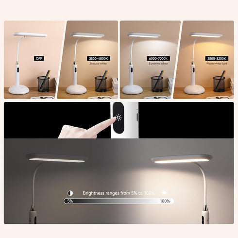 6778B 2700-7000K 700 360 2.5hrs VAVOFO LED Desk Lamp - Touch Control, Adjustable Color Temperature, Lumens, Flexible
