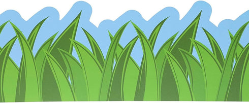 Juvale 12-Pack Green Grass Bulletin Board Border Strips 3in x 36ft for Spring Classroom Decor