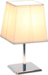 LT1209-WHT 9.65" Simple Designs Sleek and Square Mini Chrome Table Lamp with Empire Fabric Shade, for Living Room