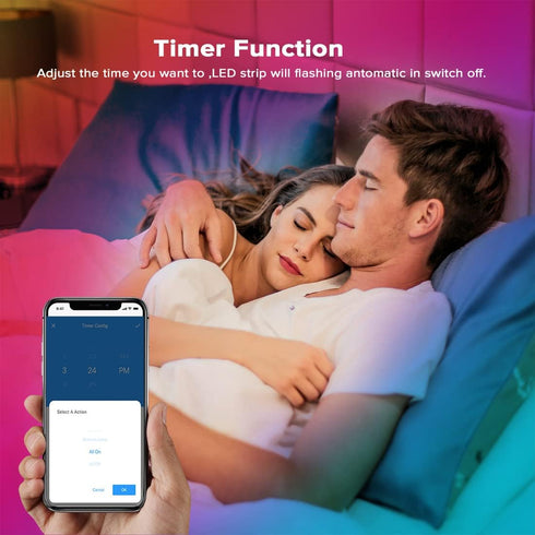SK6812RGBW WS2814 TM1824 UCS2904 SP617E /3 BTF-LIGHTING Built-in Mic Bluetooth Controller Sync Music Mode Timer