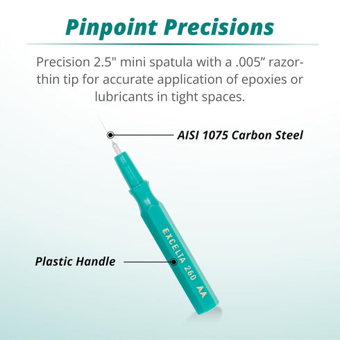 Excelta Mini-Spatula, 2.5" Stainless Steel Tip for Precision Epoxy and Lubricant Application